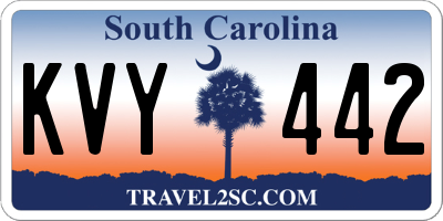 SC license plate KVY442