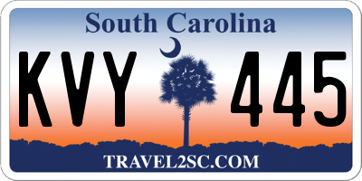 SC license plate KVY445