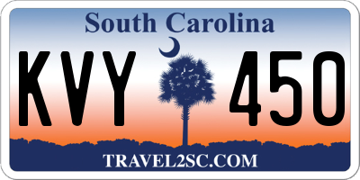SC license plate KVY450