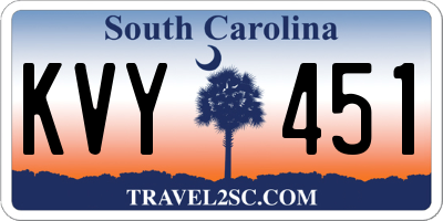 SC license plate KVY451