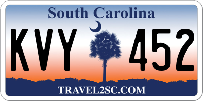SC license plate KVY452