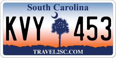 SC license plate KVY453