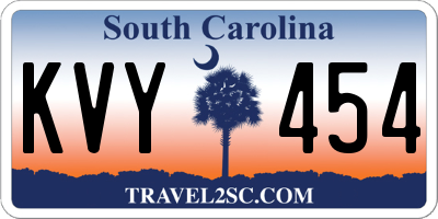 SC license plate KVY454
