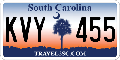 SC license plate KVY455