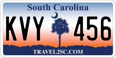 SC license plate KVY456