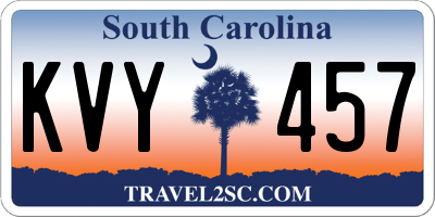 SC license plate KVY457