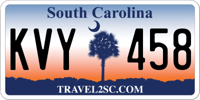 SC license plate KVY458