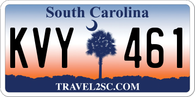 SC license plate KVY461