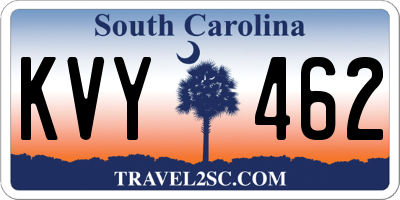 SC license plate KVY462