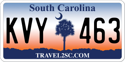 SC license plate KVY463