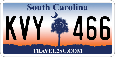 SC license plate KVY466