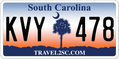 SC license plate KVY478
