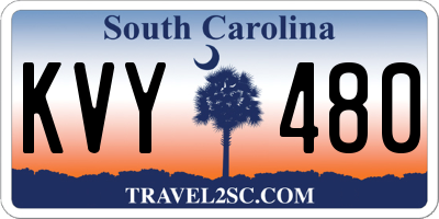 SC license plate KVY480