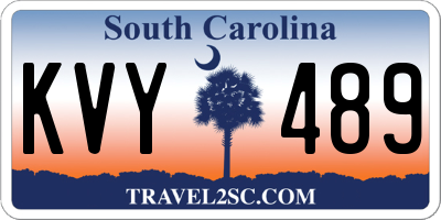 SC license plate KVY489