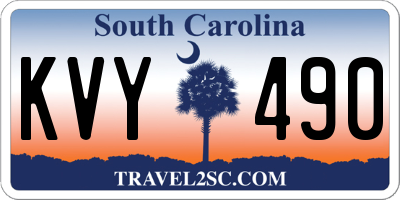 SC license plate KVY490