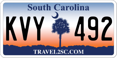 SC license plate KVY492
