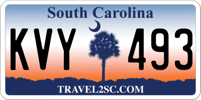 SC license plate KVY493