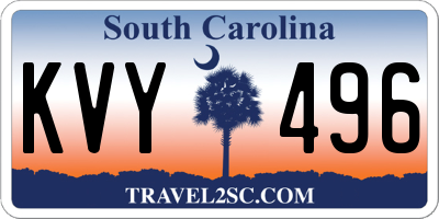 SC license plate KVY496