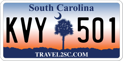 SC license plate KVY501