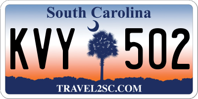 SC license plate KVY502