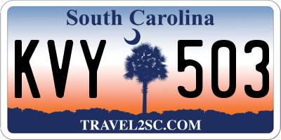 SC license plate KVY503