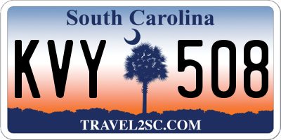 SC license plate KVY508