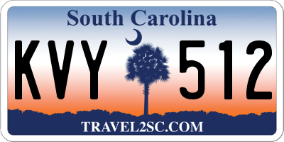 SC license plate KVY512