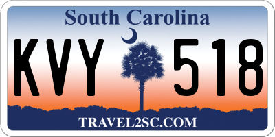 SC license plate KVY518
