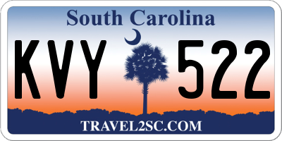 SC license plate KVY522