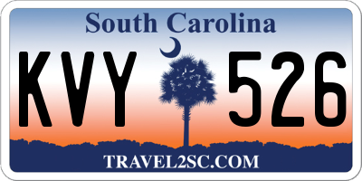 SC license plate KVY526