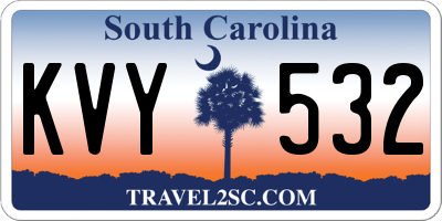 SC license plate KVY532