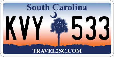 SC license plate KVY533