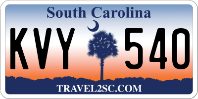 SC license plate KVY540