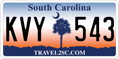SC license plate KVY543