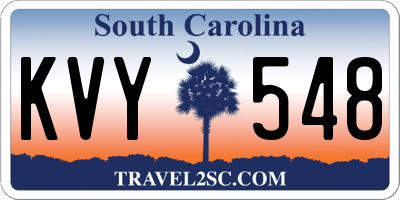 SC license plate KVY548