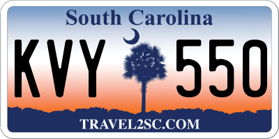SC license plate KVY550