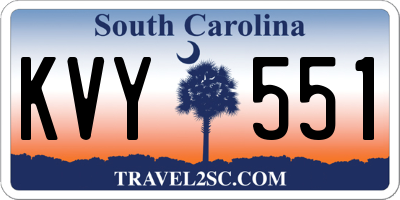 SC license plate KVY551