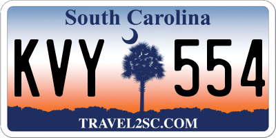 SC license plate KVY554