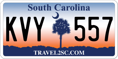 SC license plate KVY557