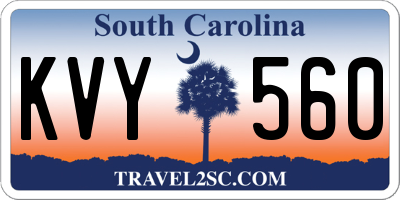 SC license plate KVY560