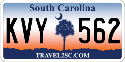 SC license plate KVY562