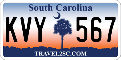 SC license plate KVY567