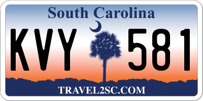 SC license plate KVY581
