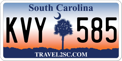 SC license plate KVY585