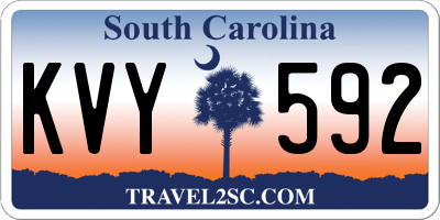 SC license plate KVY592