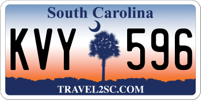 SC license plate KVY596