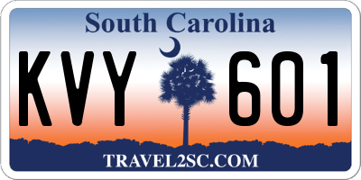 SC license plate KVY601