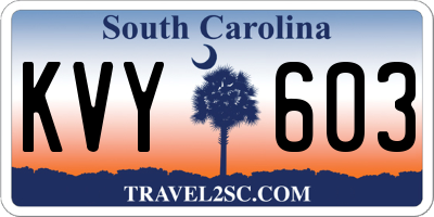 SC license plate KVY603