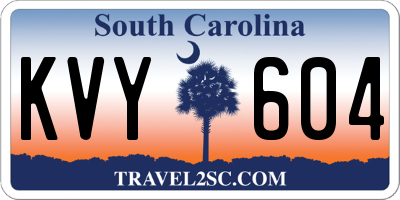 SC license plate KVY604