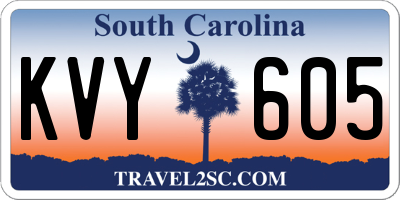 SC license plate KVY605